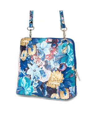 Дамскa чанта 25-sK03- сини цветя