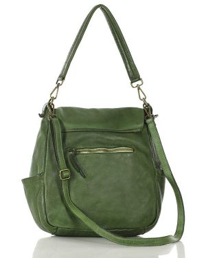 зелена италианска чанта